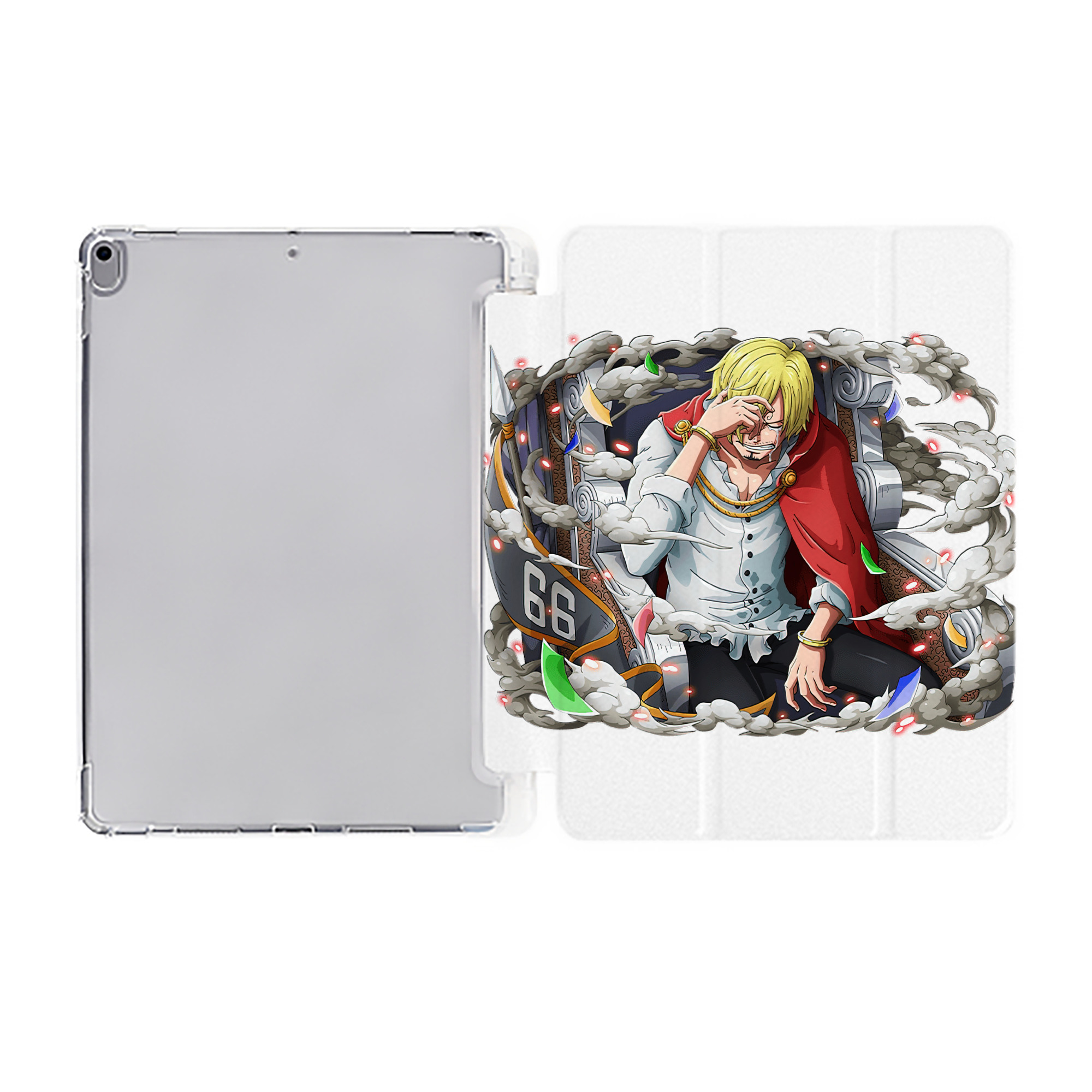 （画像用） ワンピース サンジ ONE PIECE Sanji IPad ケース ペン収納付き 三つ折りスタンド PUレザー×シリコン 対応機種9.5/10.5/10.9インチ